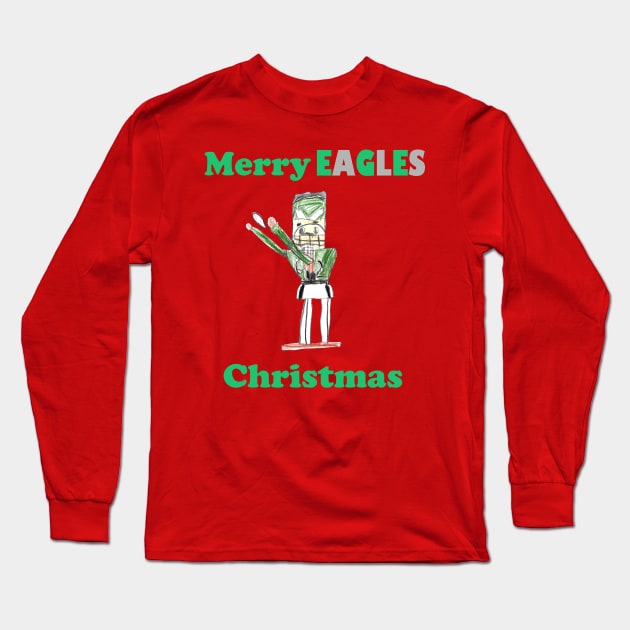 Philadelphia Eagles Nutcracker Drawing Long Sleeve T-Shirt by Kids’ Drawings 